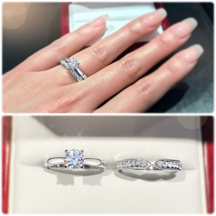Modern 4-Claw solitaire engagement ring - W0006