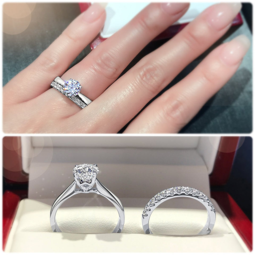 Minimalistic 4-Claw solitaire engagement ring - W0009