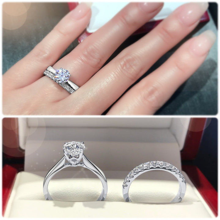 Minimalistic 4-Claw solitaire engagement ring - W0009