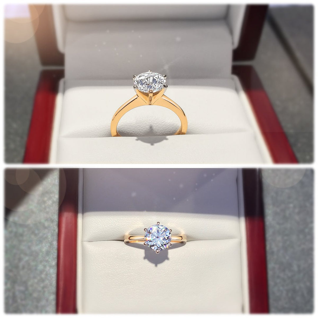 Minimalistic 6-claw solitaire engagement ring - W0003