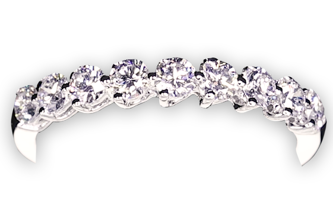 3-Claw Diamond Orbit Women's Wedding Band - W0814