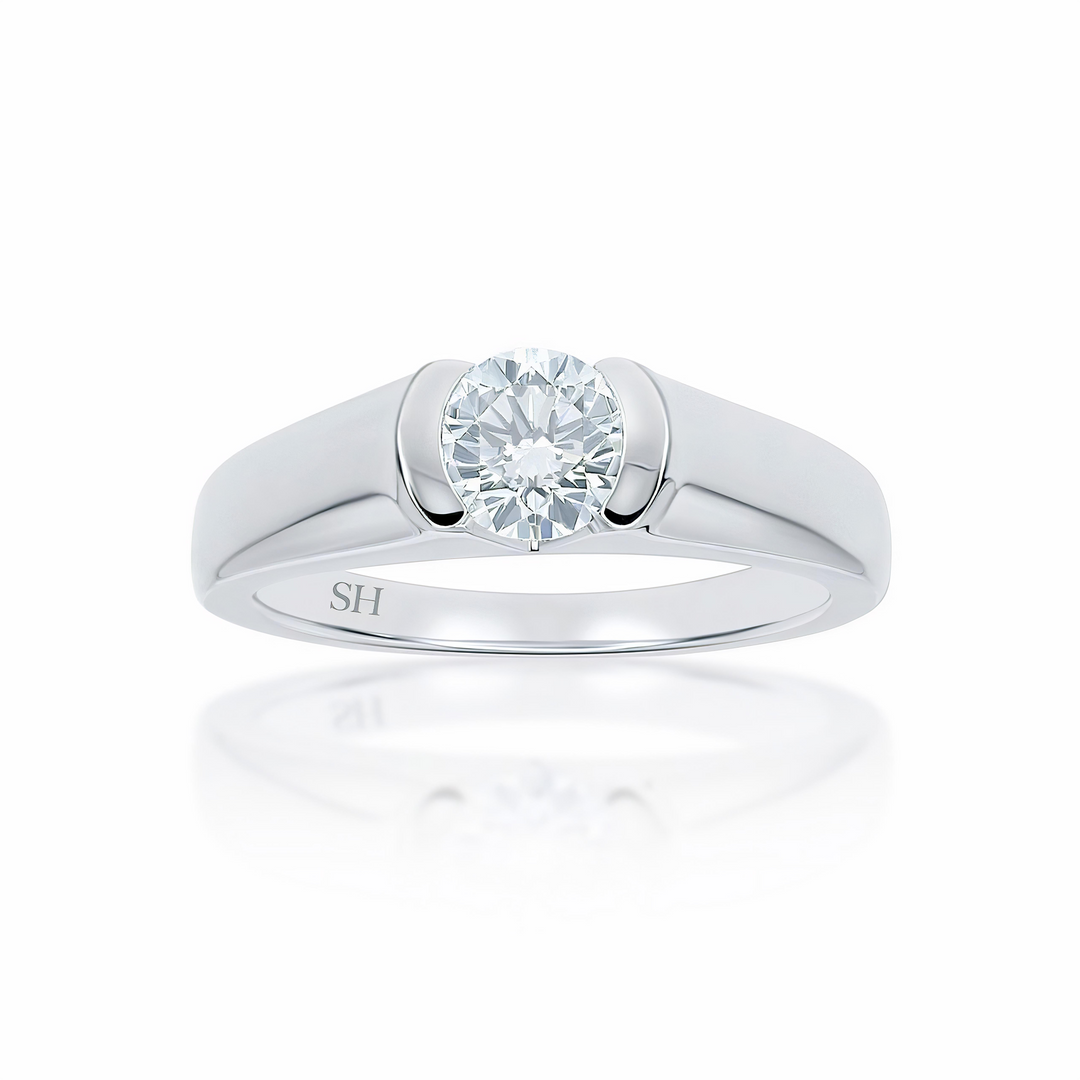 Pictured with 0.59ct diamond|option:Carats=0.60 carat|thumb_caption:0.59 carat