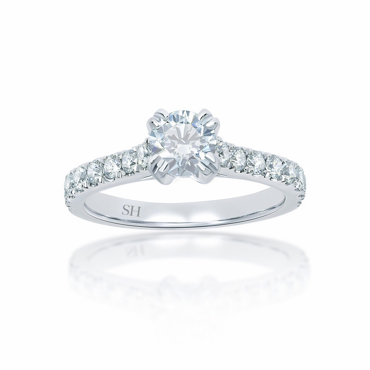 Pictured with 0.50ct diamond|option:Carats=0.50 carat|thumb_caption:0.83 carat