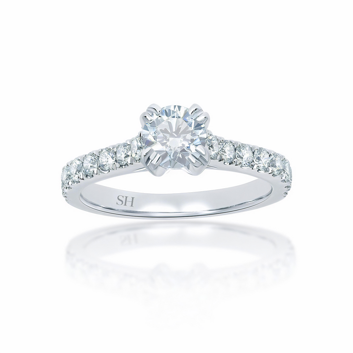 Pictured with 0.50ct diamond|option:Carats=0.50 carat|thumb_caption:0.83 carat
