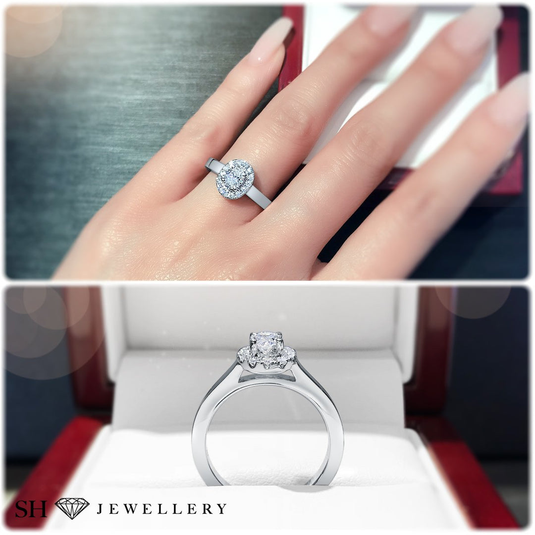 Oval Brilliant Cut diamond engagement ring with polished band - W0049