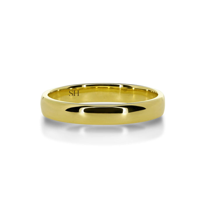 Classic finer width yellow gold half round wedding ring (3mm) - W0134