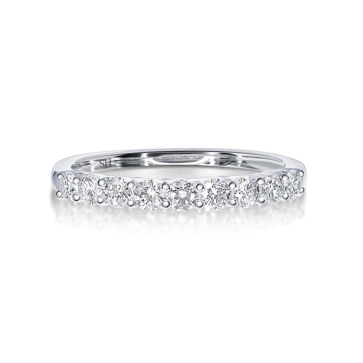 Double shared prong women's diamond wedding band (2.5mm) - W0169