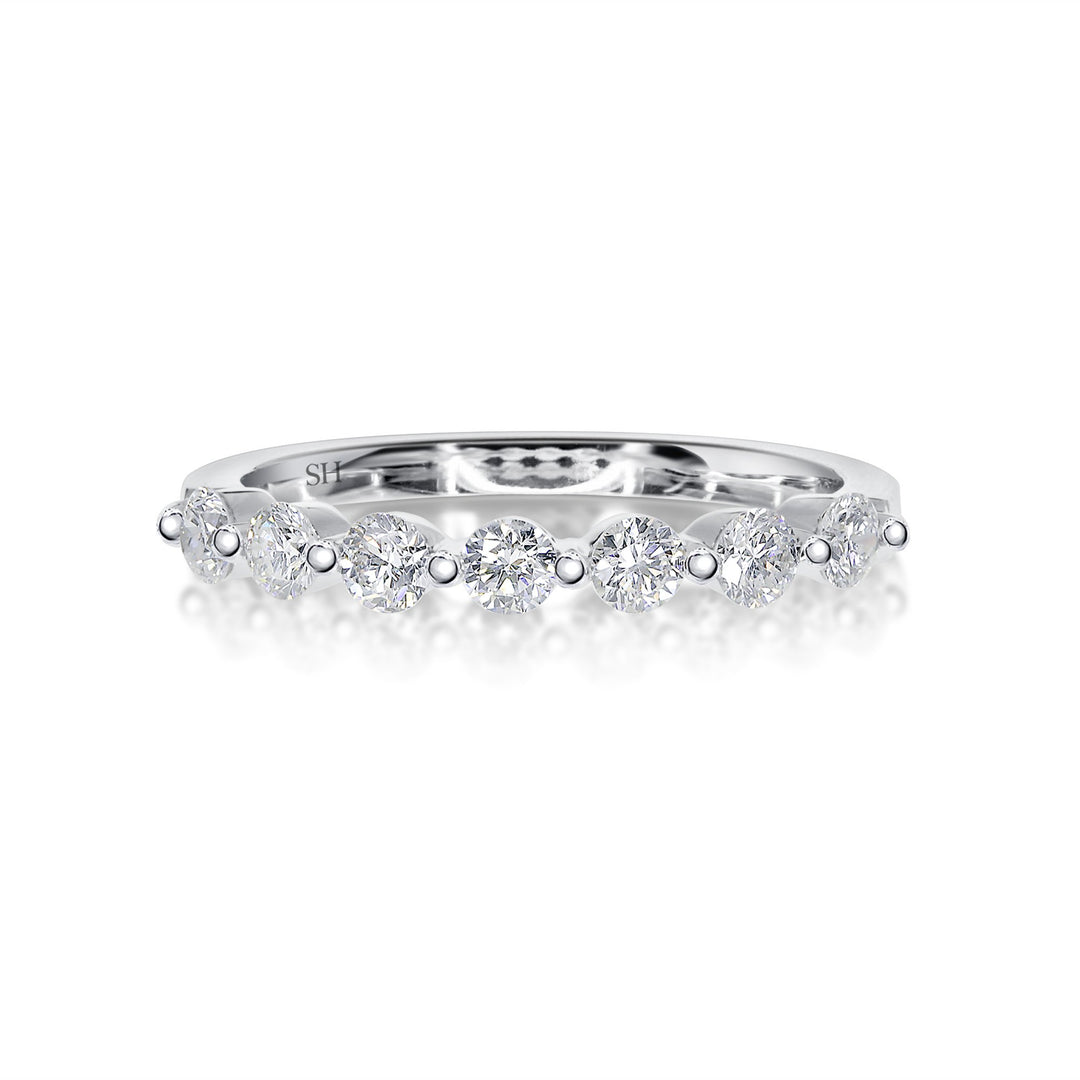 Floating diamond wedding band 2.6mm - W0171