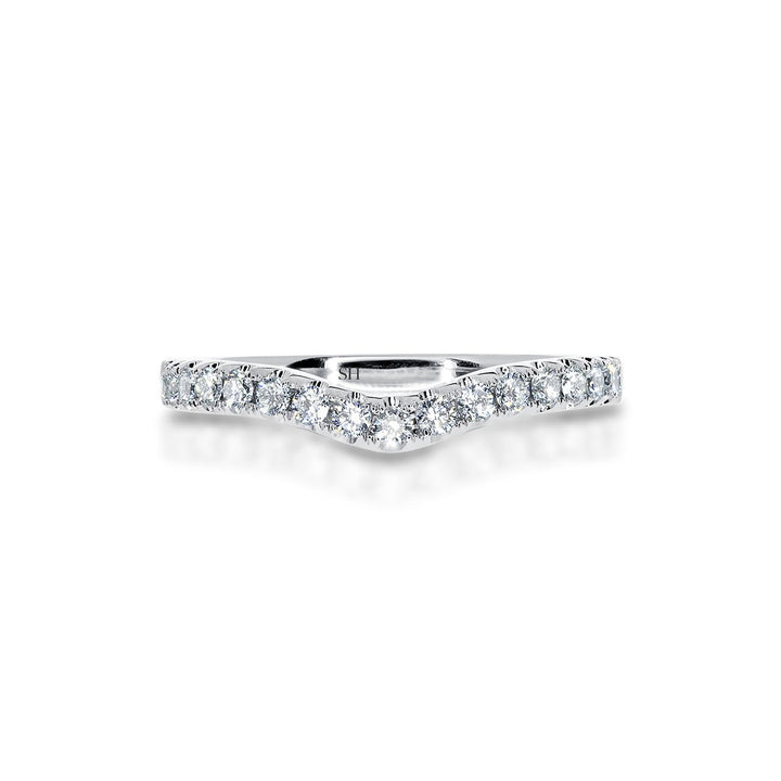 Curved pavé set women's diamond wedding band (2.2mm) - W0181