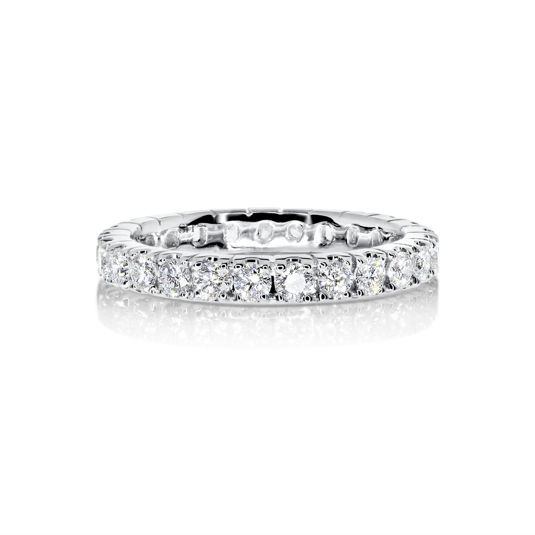 Pavé set women's diamond eternity wedding band (2.8mm) - W0186