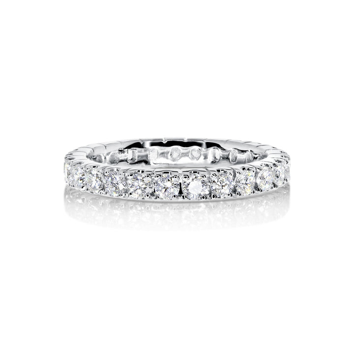 Pavé set women's diamond eternity wedding band (2.8mm) - W0186