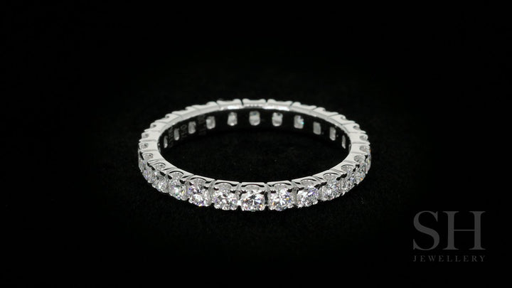 Pavé set women's diamond eternity wedding band (2.8mm) - W0186