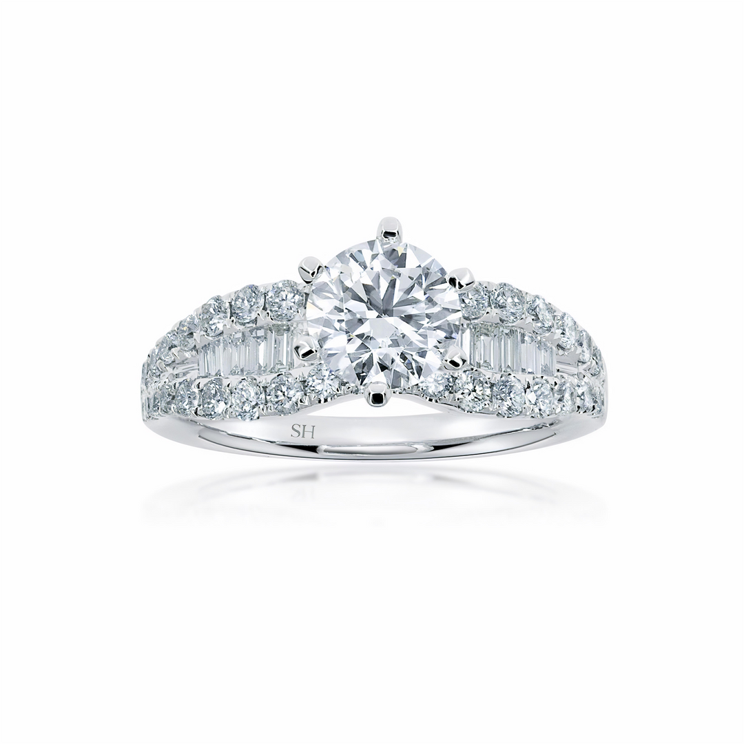 Pictured with 0.70 ct diamond