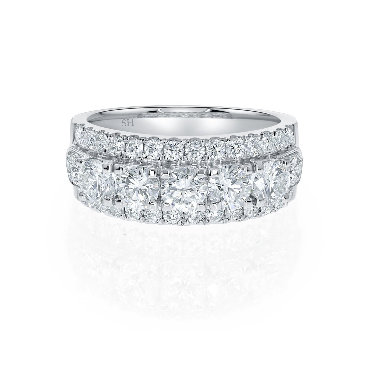 Snow cap diamond band - W0414