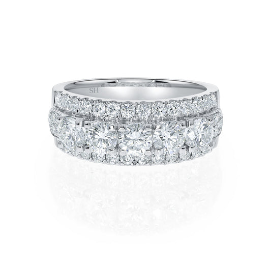Snow cap diamond band - W0414