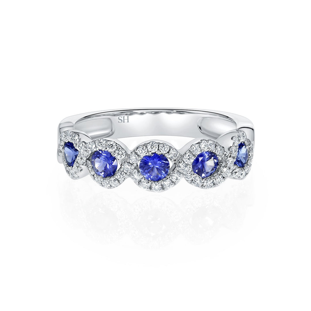 Intertwined sapphire band - W0418