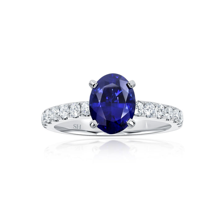 Classic single sapphire with slim band - W0431