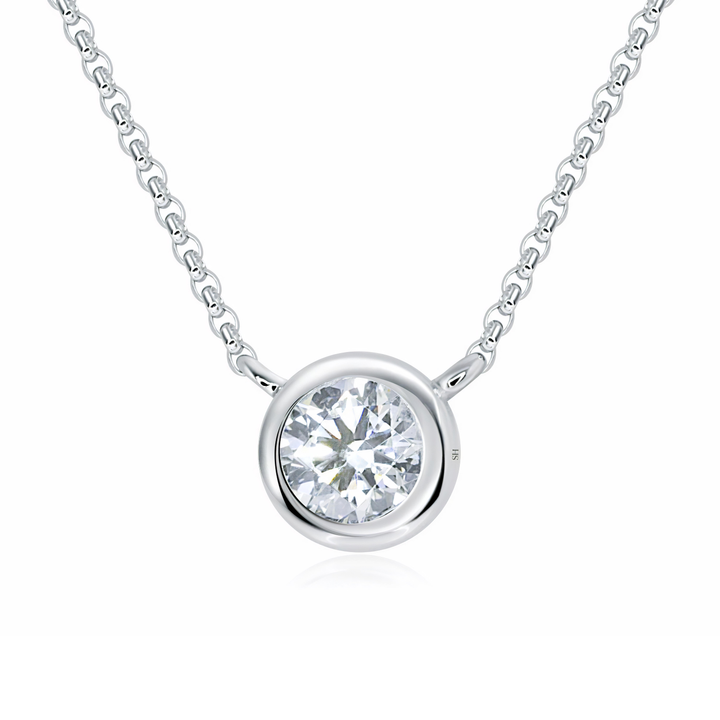Bezel Set Solitaire Diamond Pendant (small) - W0555