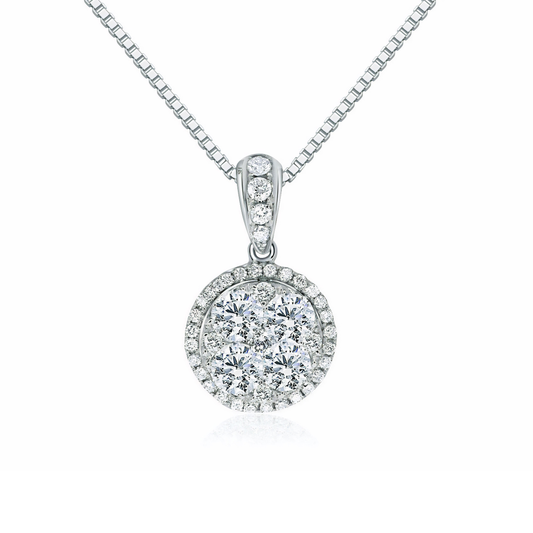 Lily Pad Cluster Diamond Pendant - W0570