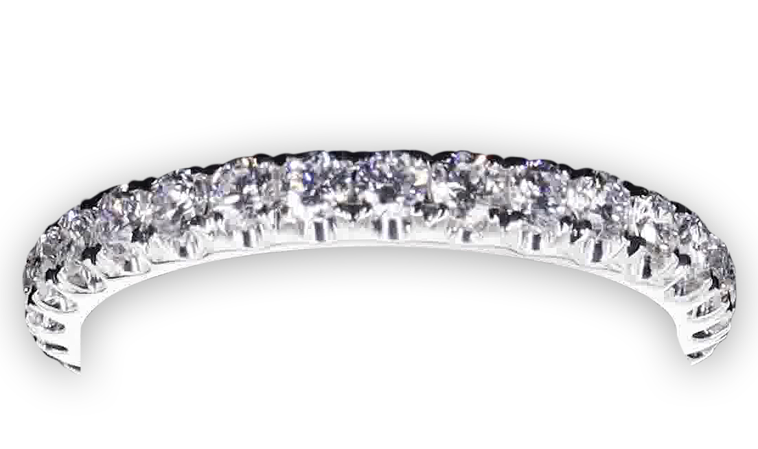 3/4 Eternity Pavé-Set Women's Thin Diamond Wedding Band (2.7mm)