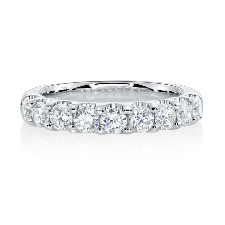 Medium Width Scalloped-Claw Diamond Women’s Wedding Band (3.5mm) - W0607