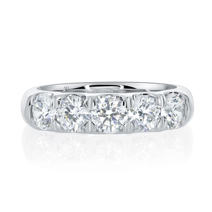 Wider Width Scalloped-Claw Diamond Women’s Wedding Band (4.8mm) - W0611