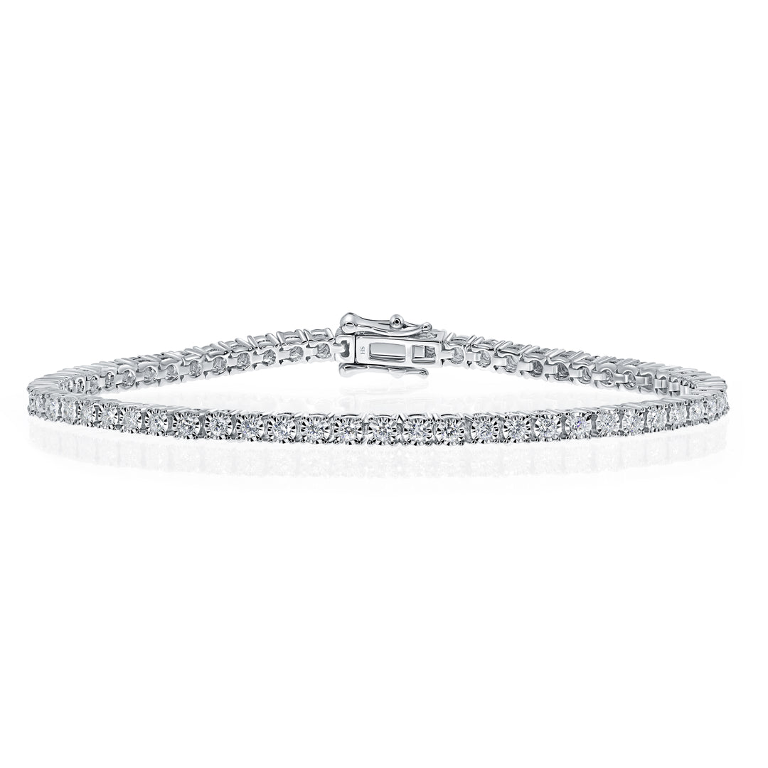 18kt White Gold Orbit Diamond Tennis Bracelet (0.014ct) - W0626