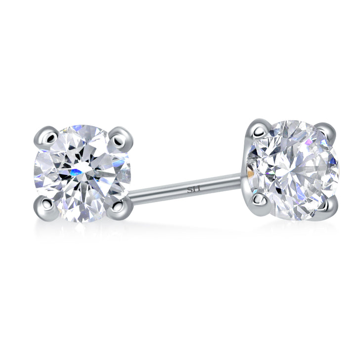 Copy of 4-Claw Minimalistic Solitaire Diamond Stud Earrings (small) - W0657