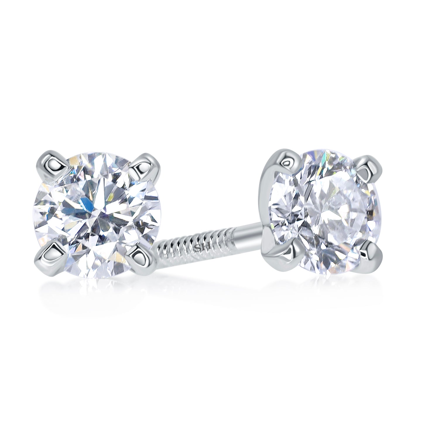 Copy of 4-Claw Minimalistic Solitaire Diamond Stud Earrings (small) - W0657