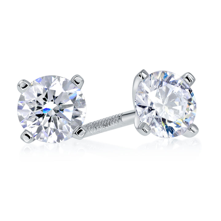 Copy of 4-Claw Minimalistic Solitaire Diamond Stud Earrings (small) - W0657