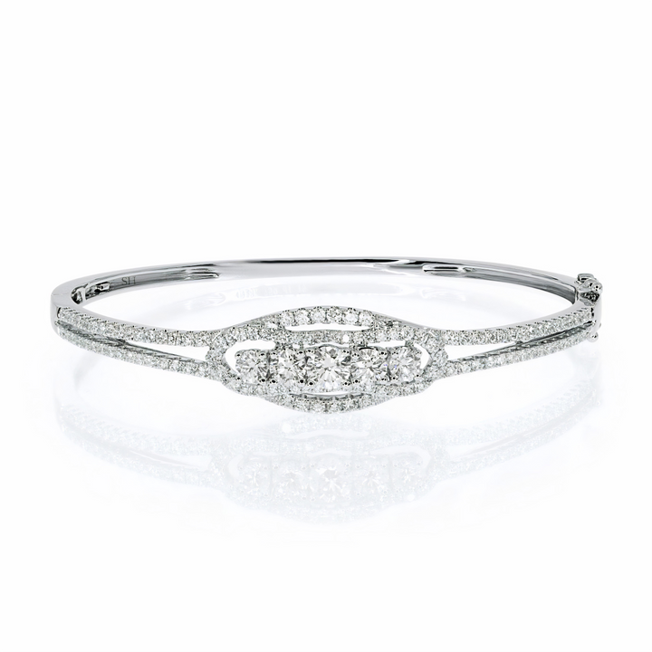 18kt gold baroque band diamond bangle - W0742