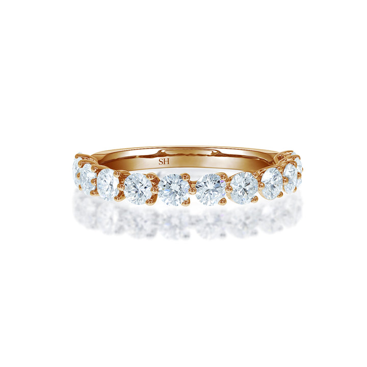 3/4 Eternity 3-Claw Diamond Orbit Wedding Band 3.2mm - W0811