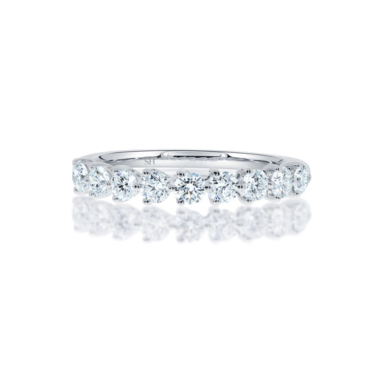 3-Claw Diamond Orbit Women's Wedding Band - W0814