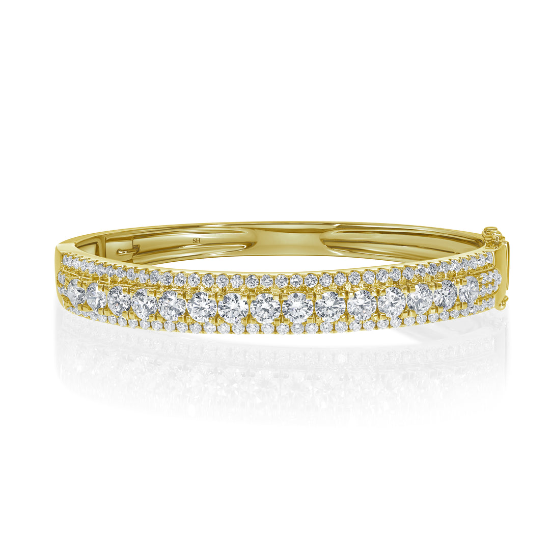 The Magestic Raised Centre Multi Diamond Bangle - W0934