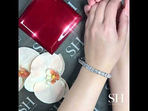 18kt Gold Cupola Diamond Tennis Bracelet 15.50ct - W0965