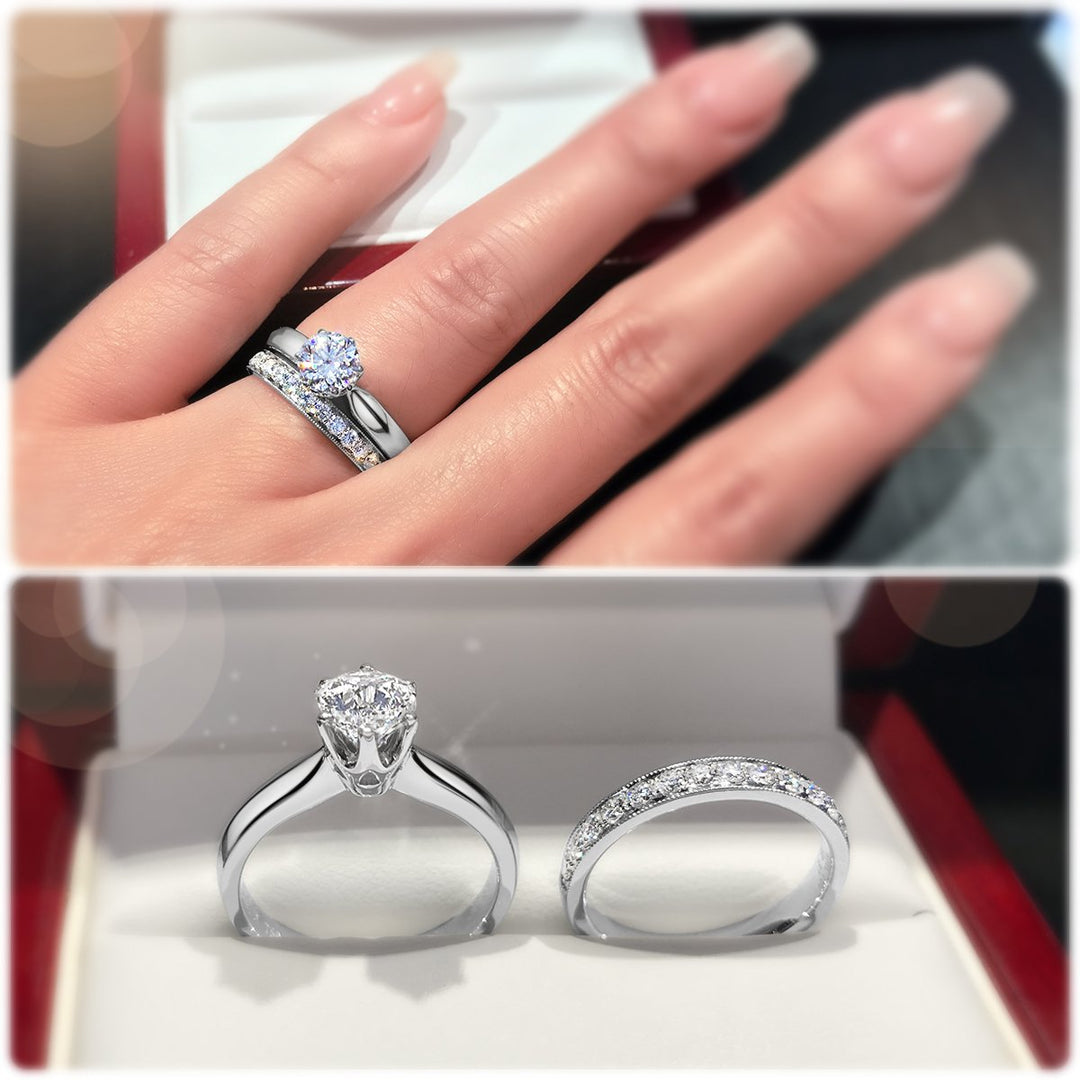 Modern 6-Claw solitaire engagement ring with knife edge band - W0002