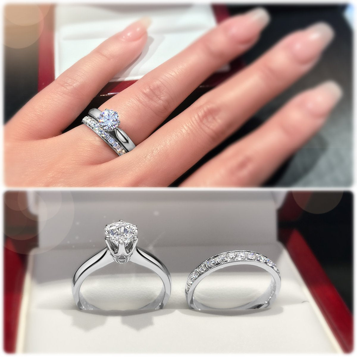 Modern 6-Claw solitaire engagement ring with knife edge band - W0002