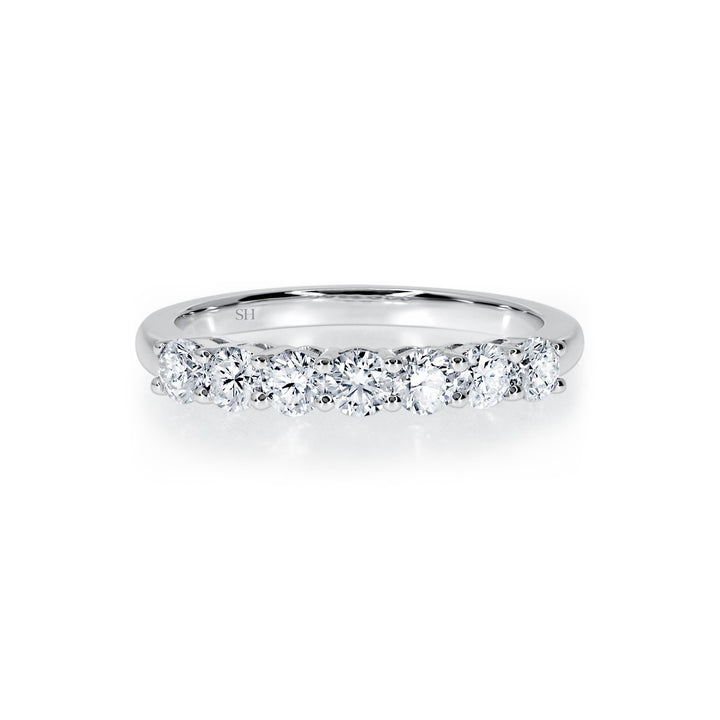 Shared prong set women’s diamond wedding band (2.9mm) - W0378