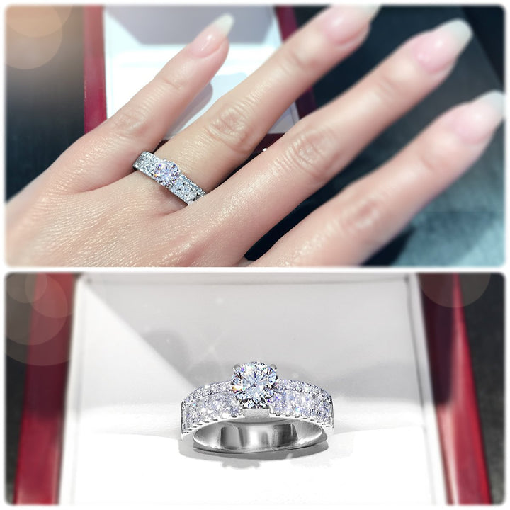 Bold 4-Claw engagement ring with wider diamond band - W0262