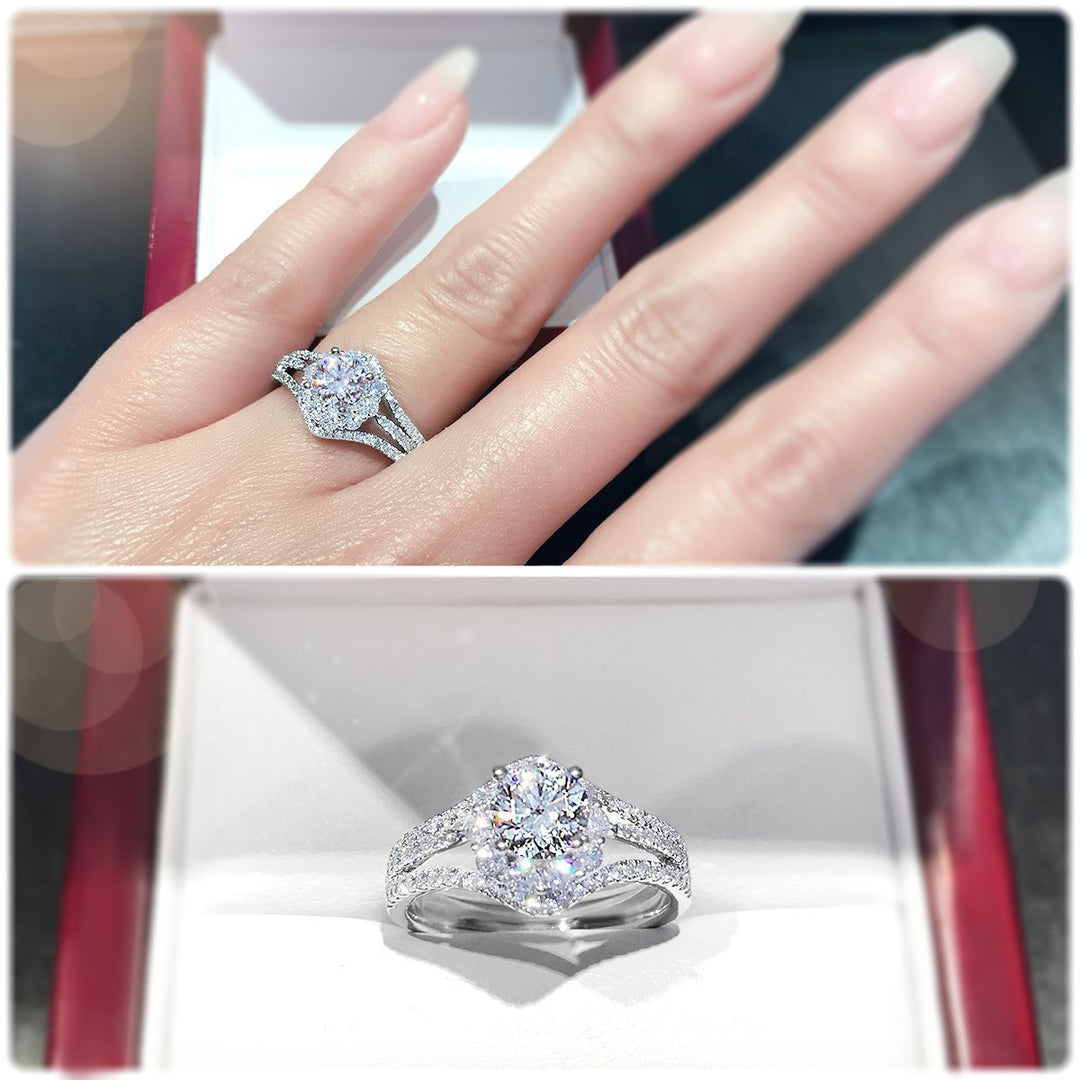 4-Claw halo with unique tri-band - W0062