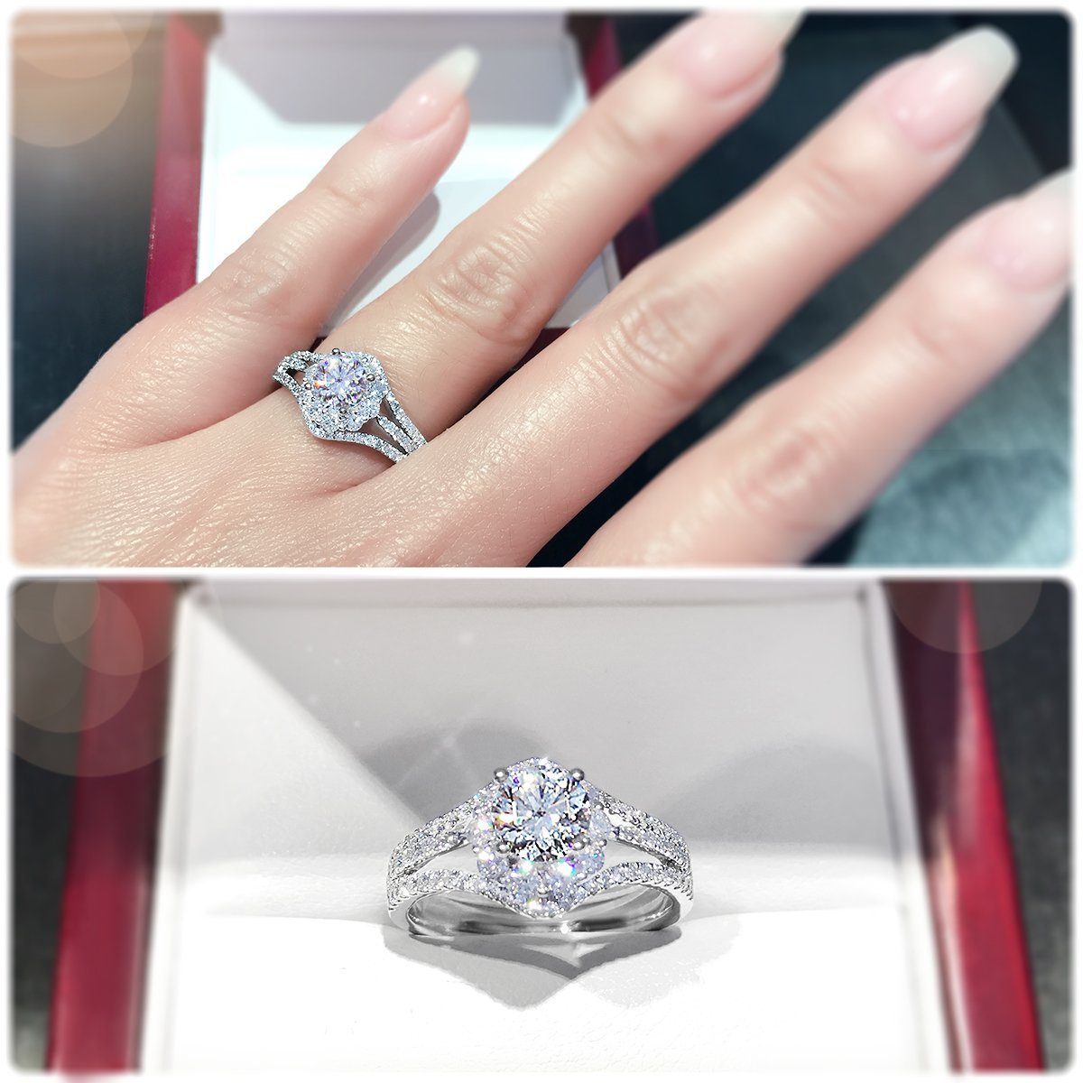 4-Claw halo with unique tri-band - W0062