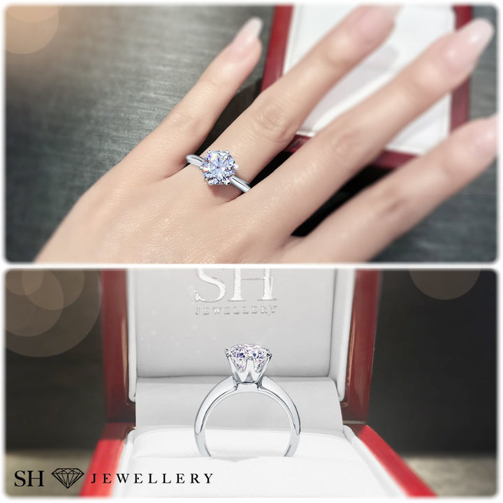 Classic 6-Claw solitaire engagement ring - W0004