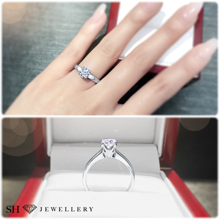 Classic 4-Claw solitaire engagement ring - W0005