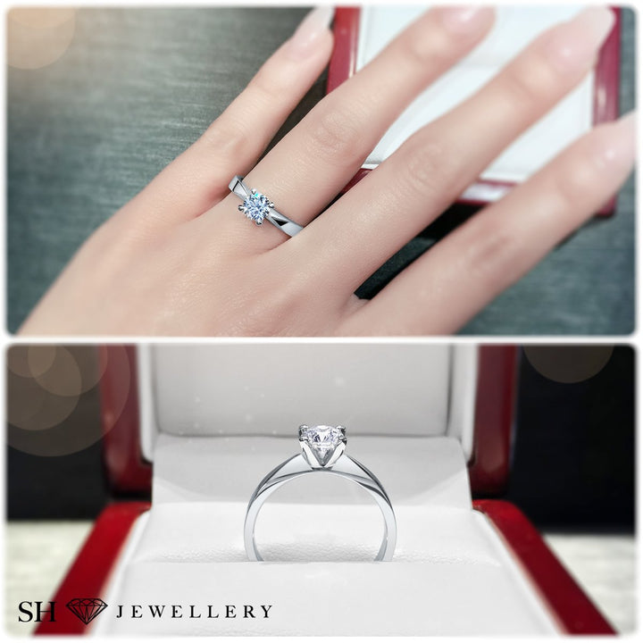 Classic solitaire engagement ring with high 4-Claw setting - W0011