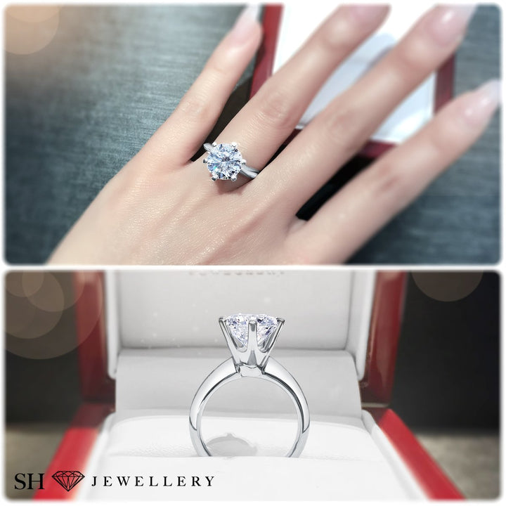 Classic 6-Claw solitaire engagement ring - W0004