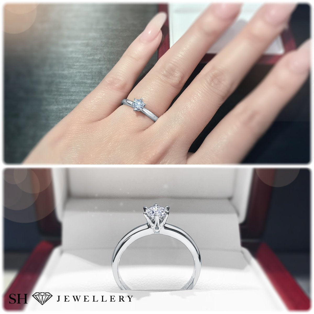Classic 6-Claw solitaire engagement ring - W0004