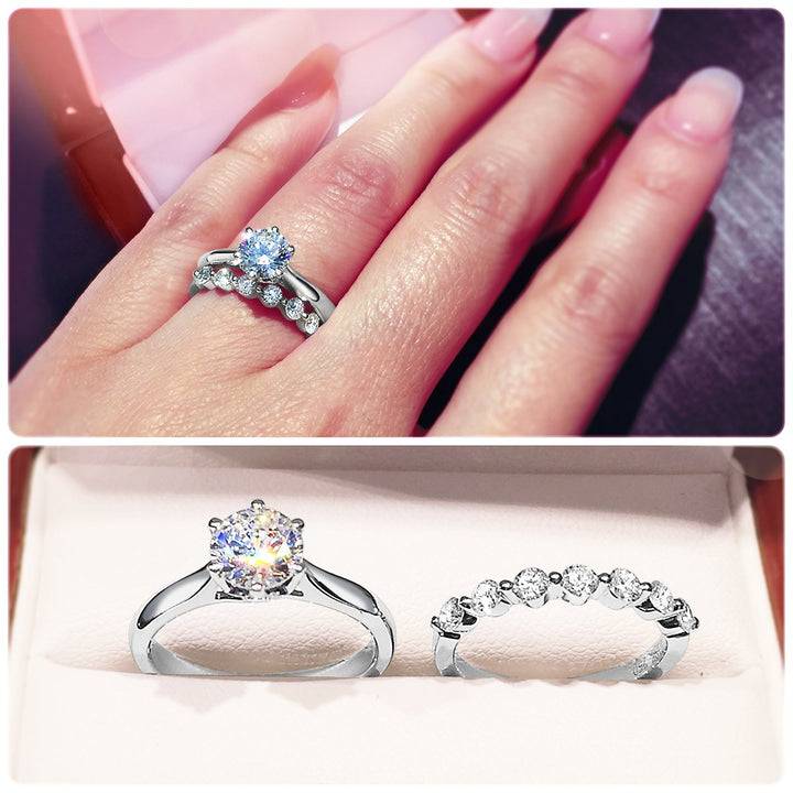 Webbed 6-Claw solitaire engagement ring - W0007