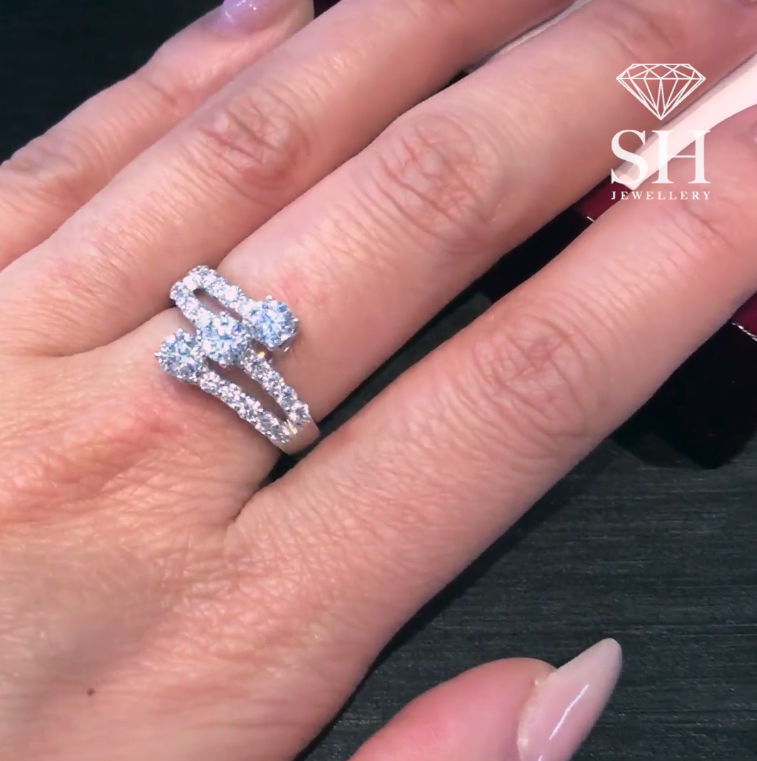 Pictured with 0.66ct diamond total weight